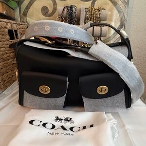 Coach Haversack Black Leather Shoulder Bag Brand New With tags Limited time